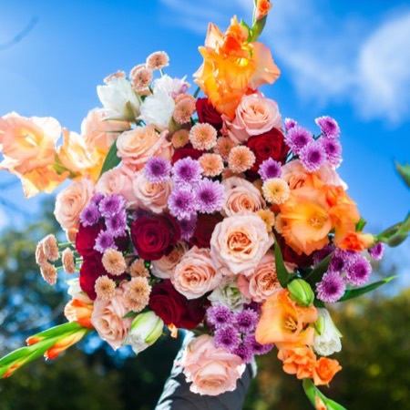 Jellybean hand-tied bouquet
